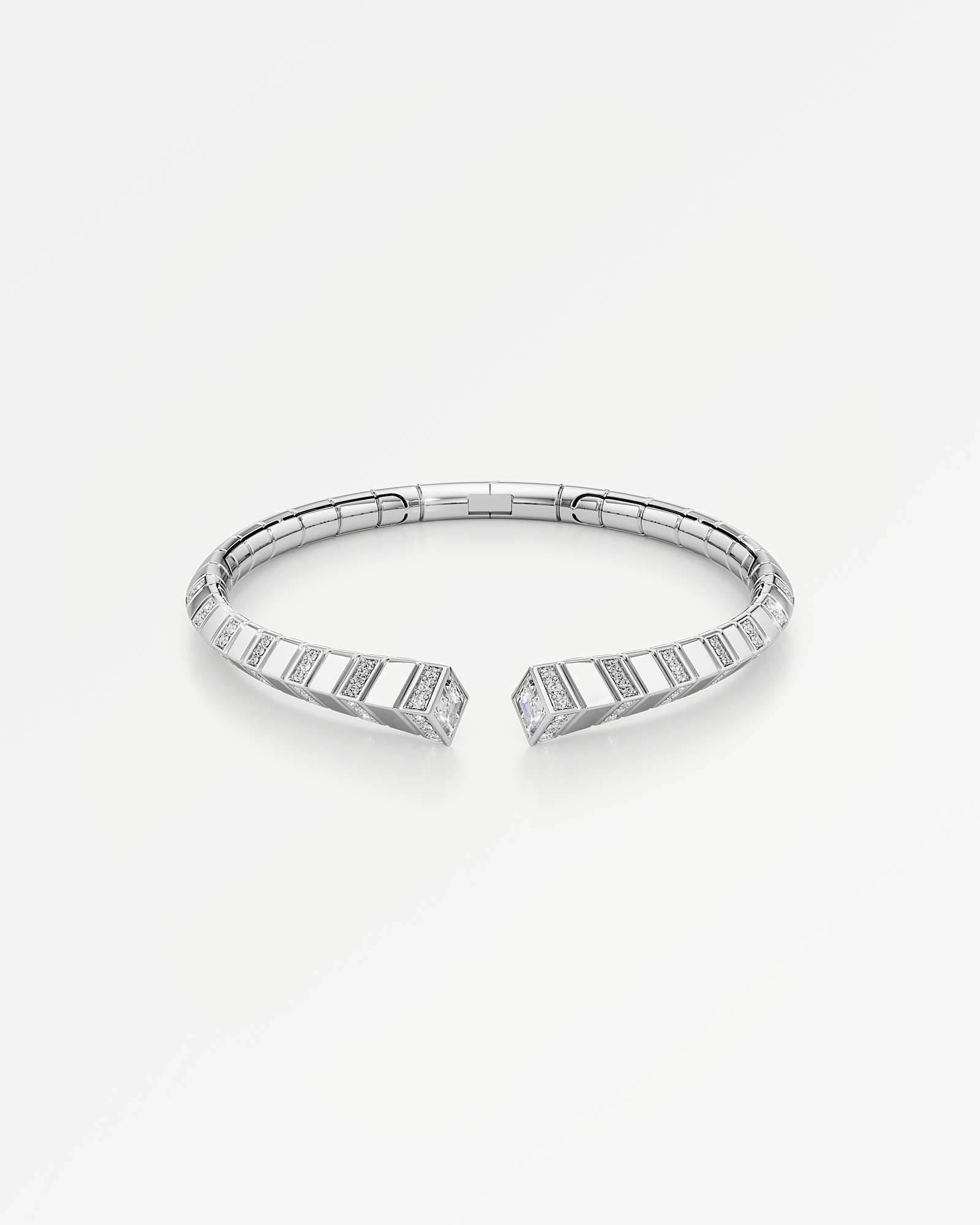 AM To Beyond Skira Diamond Bangle, in 14K White Gold (1.52 ctw)