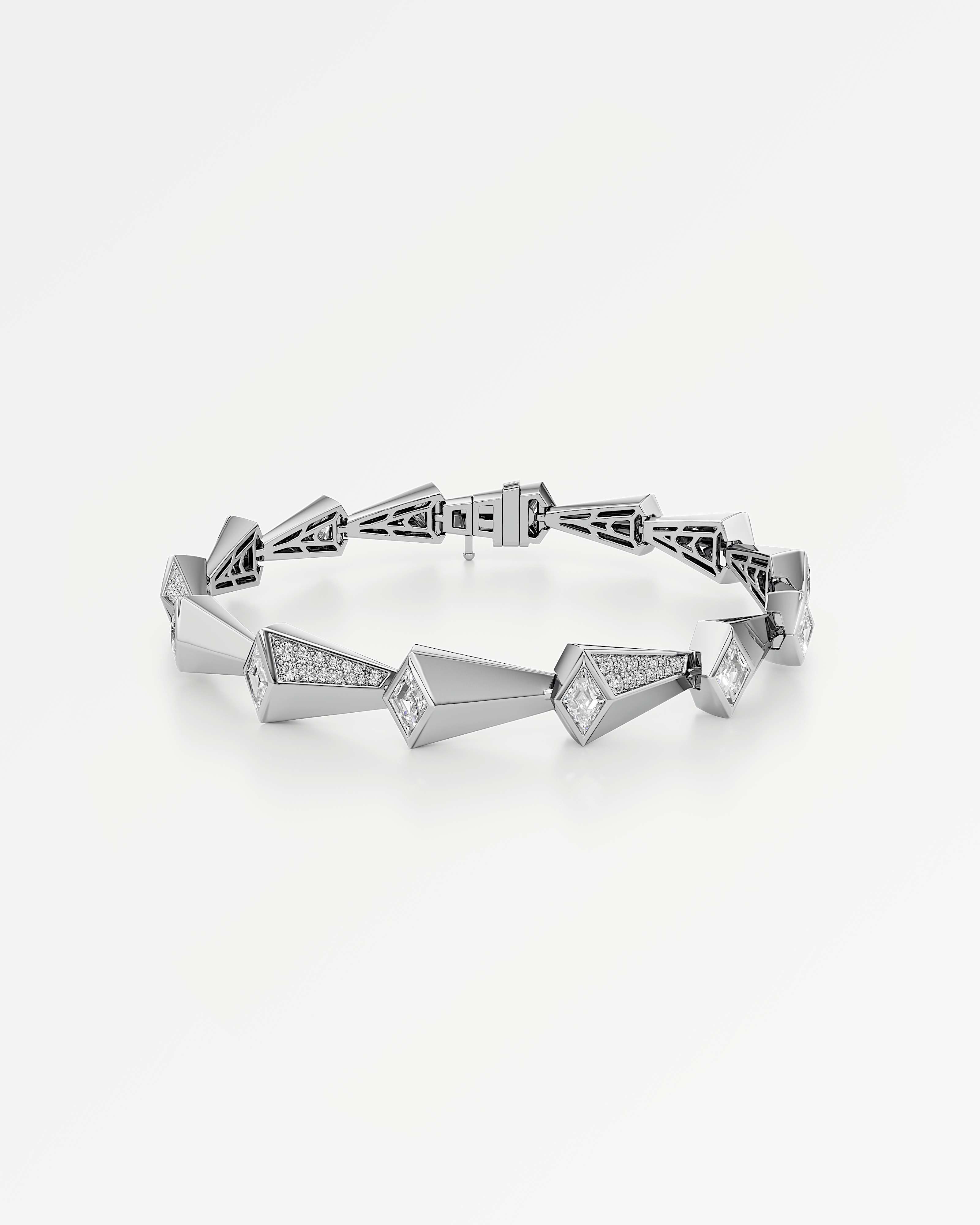 AM To Beyond Axoris Pavé Diamond Bracelet, in 18K White Gold (3.56 ctw)