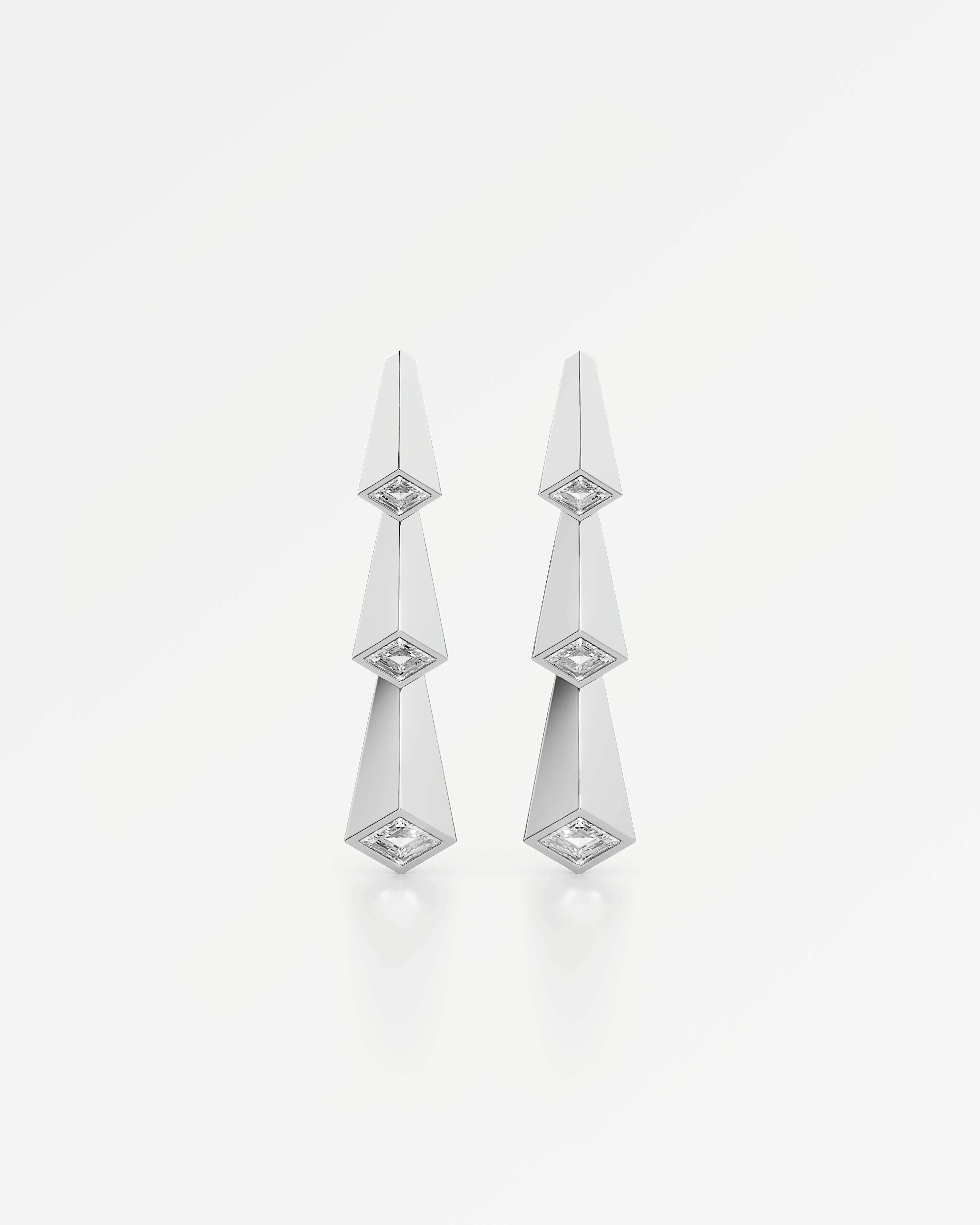 AM To Beyond Trelis Diamond Earrings, In 14K White Gold (1.24 ctw)
