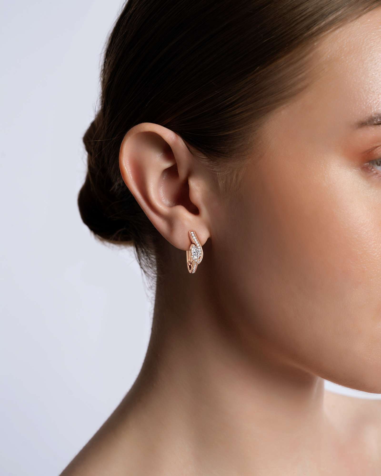 You Whirlwind Diamond Hoop Earrings, in 14K Rose Gold (1.04 ctw)