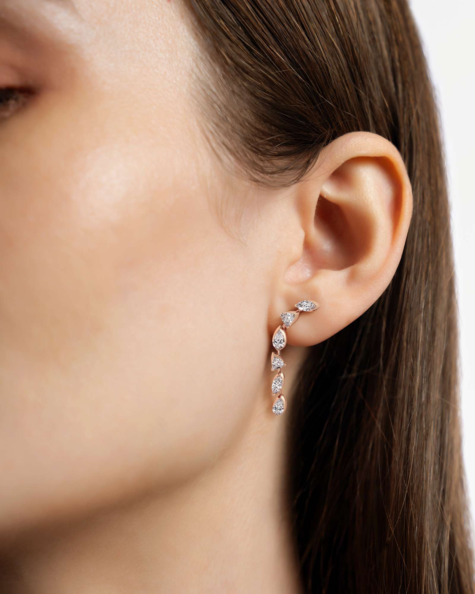Pinnacle Falasé Diamond Earrings, In 14K Rose Gold (2.28 ctw)