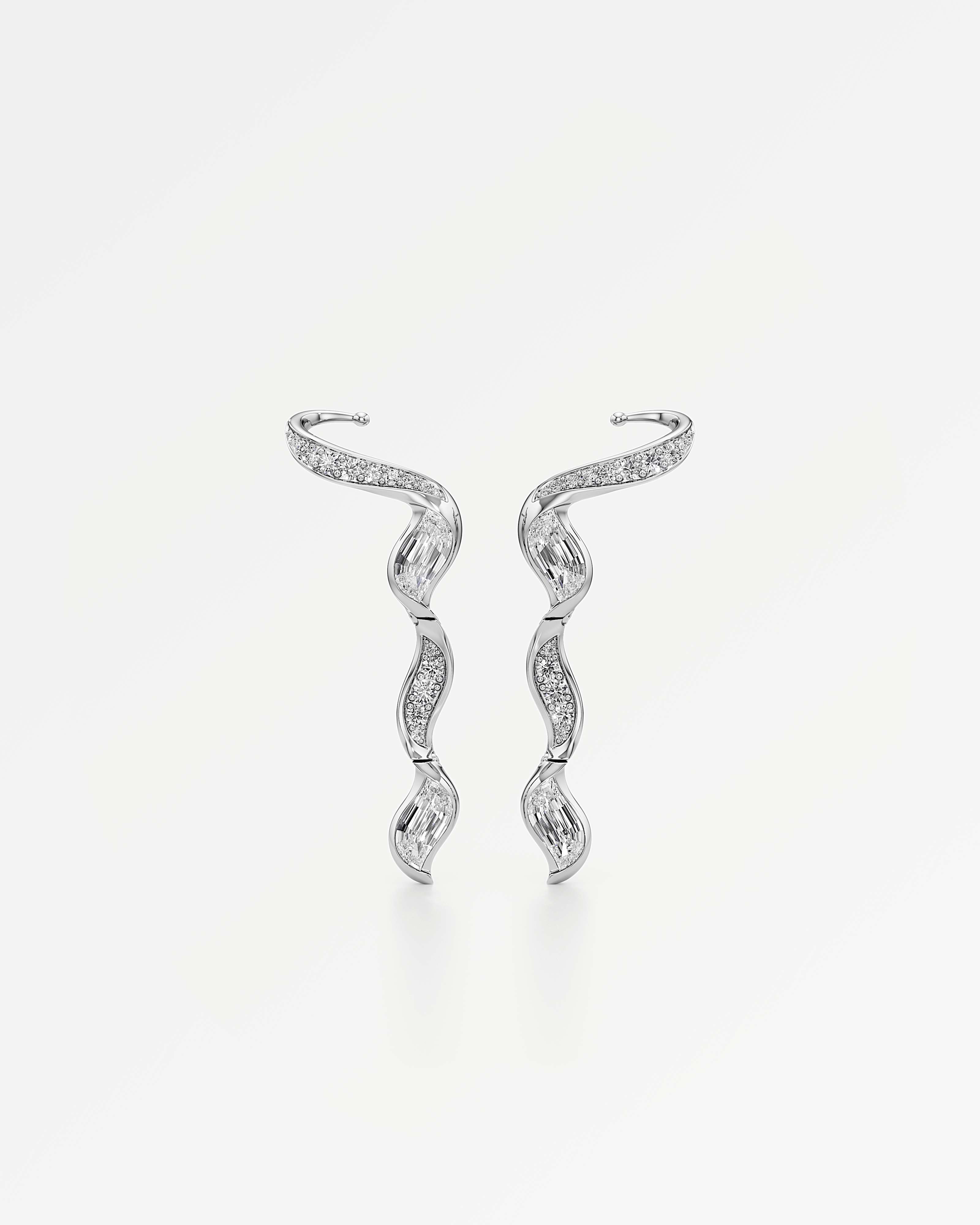 Glimmer Reflera Diamond Earrings, In 14K White Gold (5.12 ctw)
