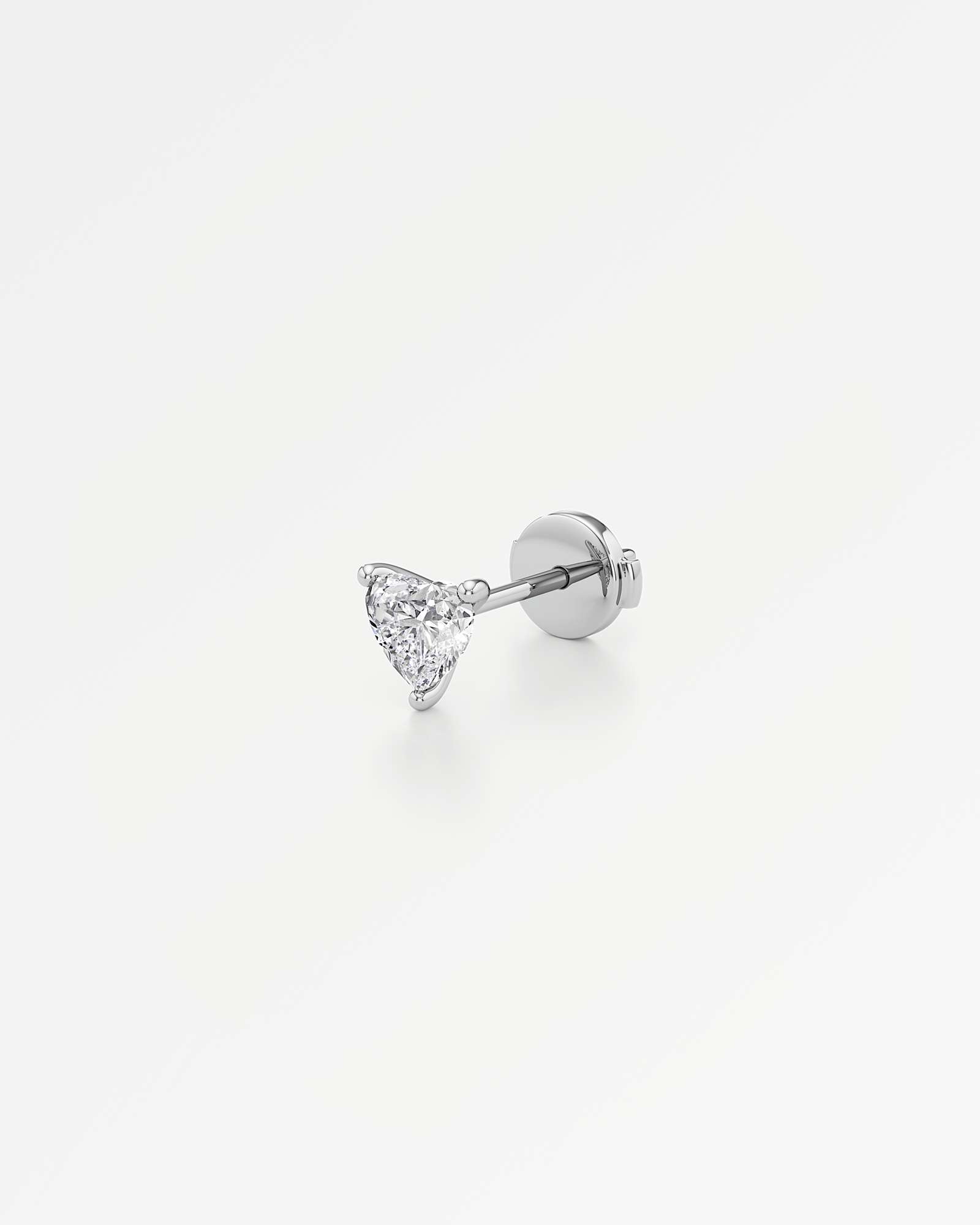 Verve Juliette Diamond Stud Earrings, With 0.50 ct Heart Cut in 14K White Gold (1.00 ctw)