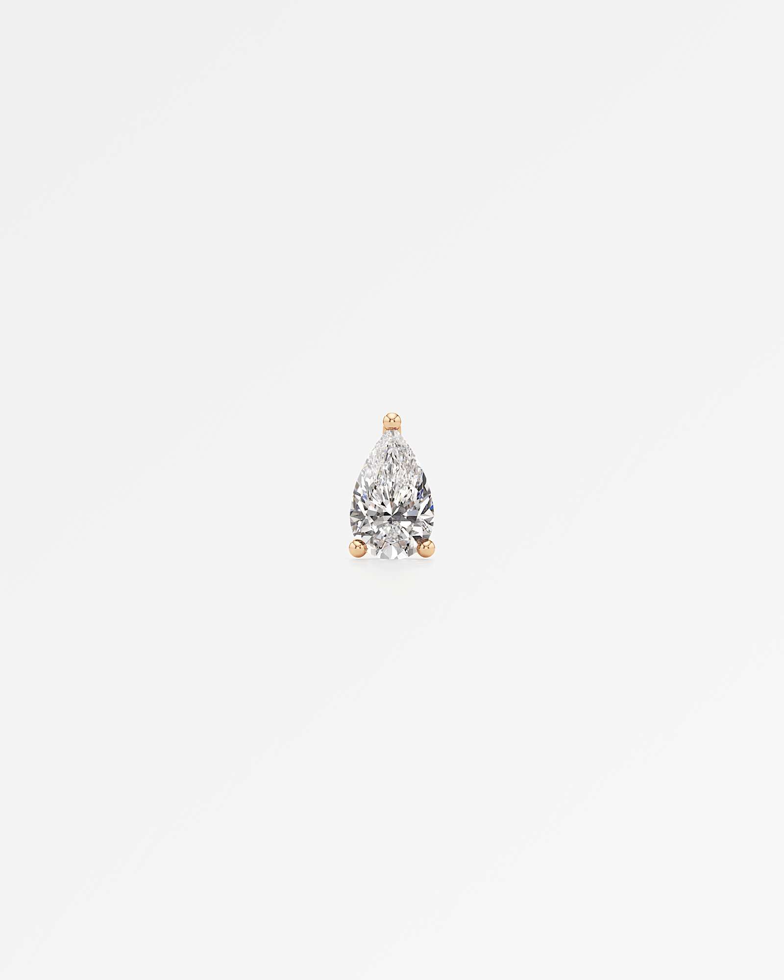 Verve Juliette Diamond Stud Earrings, With 0.50 ct Pear Cut in 14K Rose Gold (1.00 ctw)