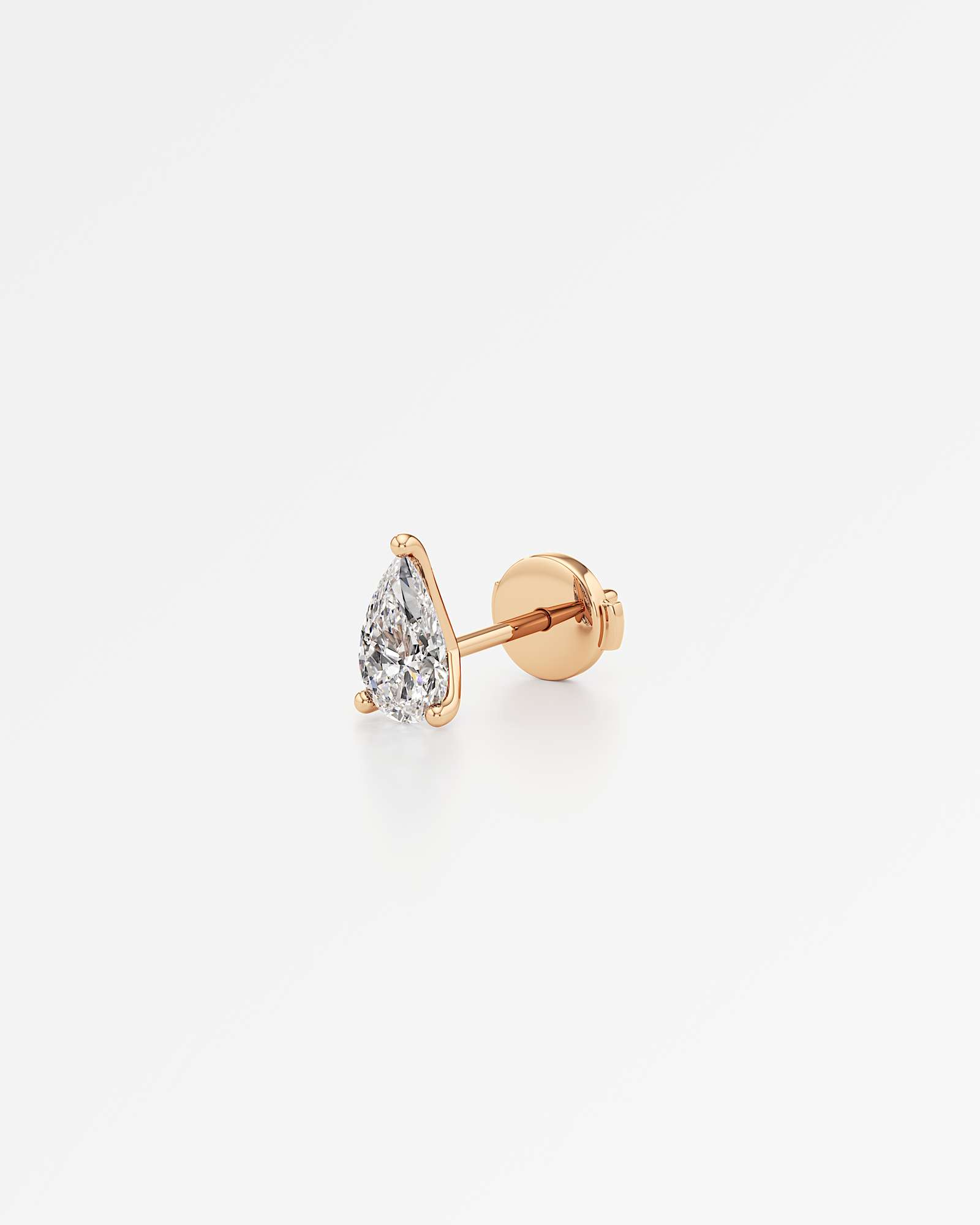 Verve Juliette Diamond Stud Earrings, With 0.50 ct Pear Cut in 14K Rose Gold (1.00 ctw)