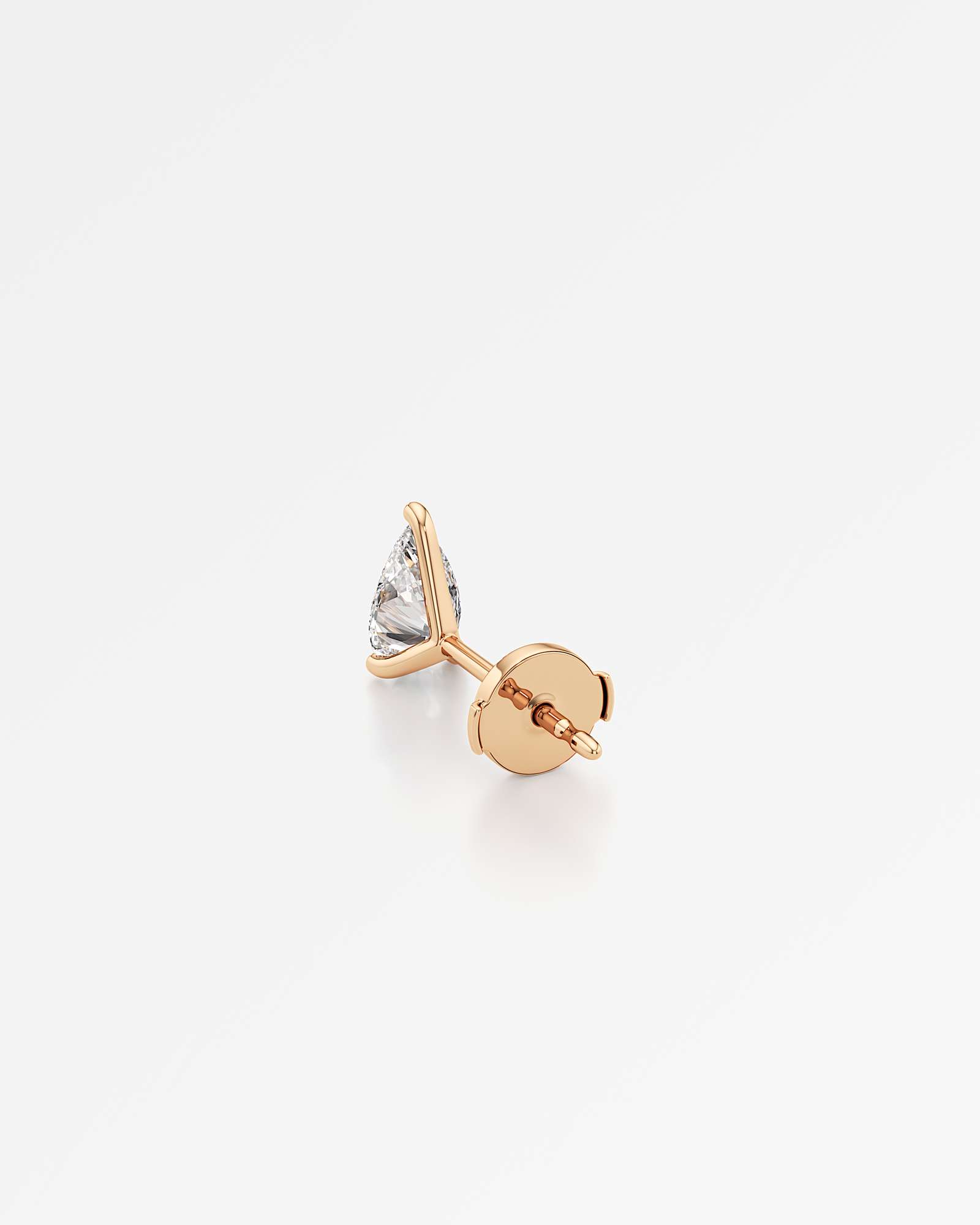 Verve Juliette Diamond Stud Earrings, With 0.50 ct Pear Cut in 14K Rose Gold (1.00 ctw)
