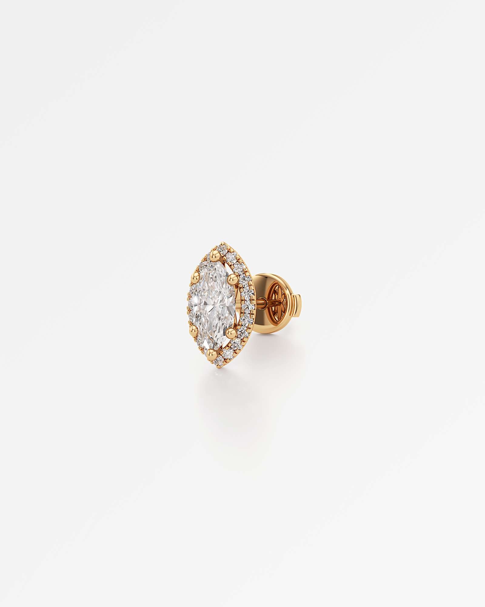 Verve Faye Diamond Stud Earrings, With 0.50 ct Marquise Cut in 14K Yellow Gold (1.20 ctw)
