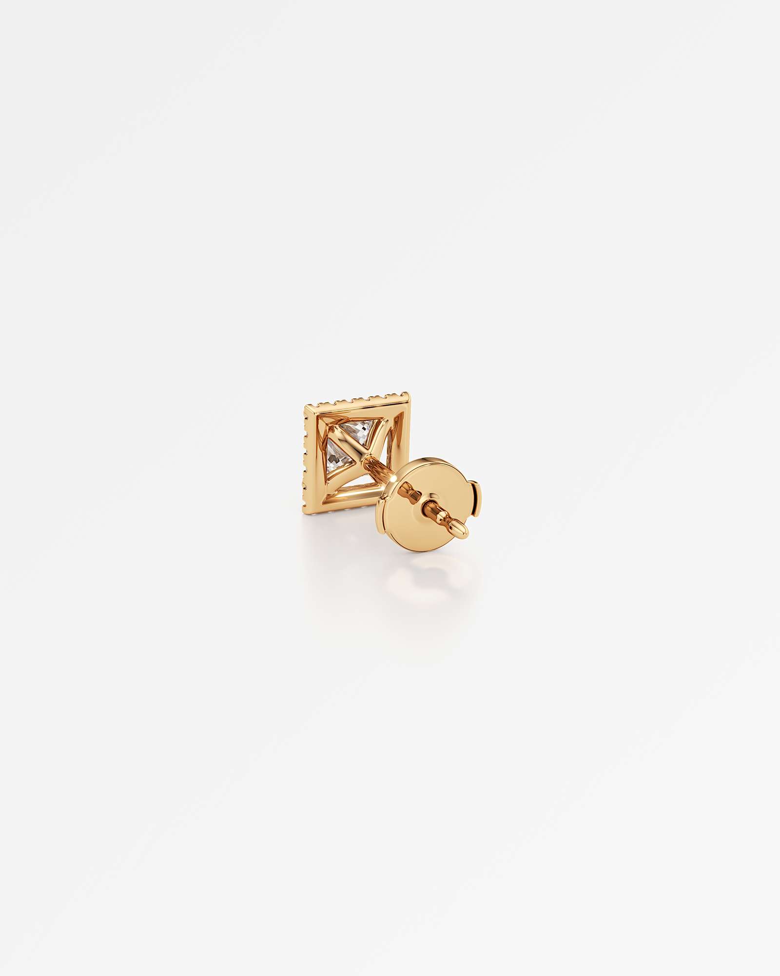 Verve Faye Diamond Stud Earrings, With 0.50 ct Princess Cut in 14K Yellow Gold (1.20 ctw)
