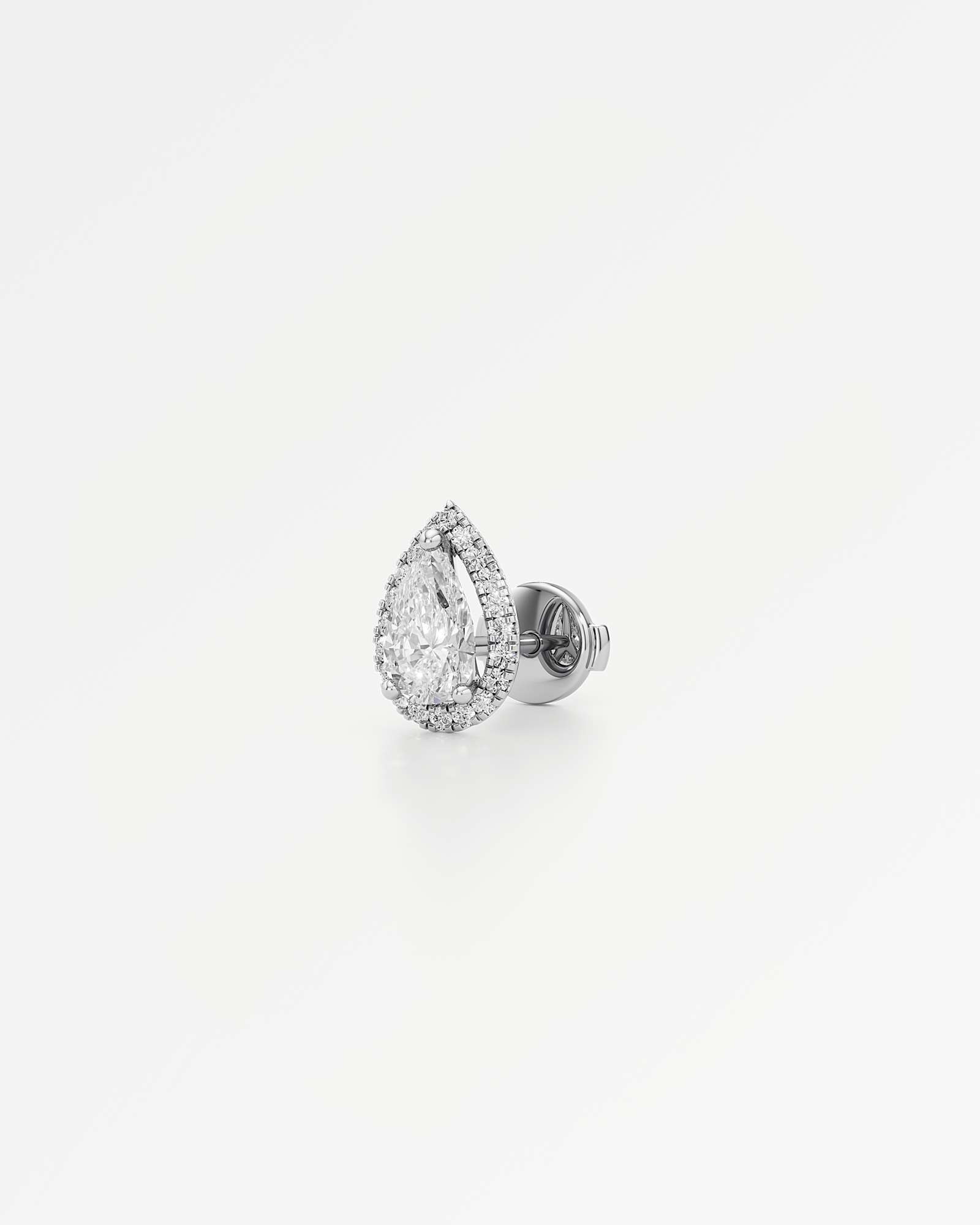 Verve Faye Diamond Stud Earrings, With 0.50 ct Pear Cut in 14K White Gold (1.20 ctw)