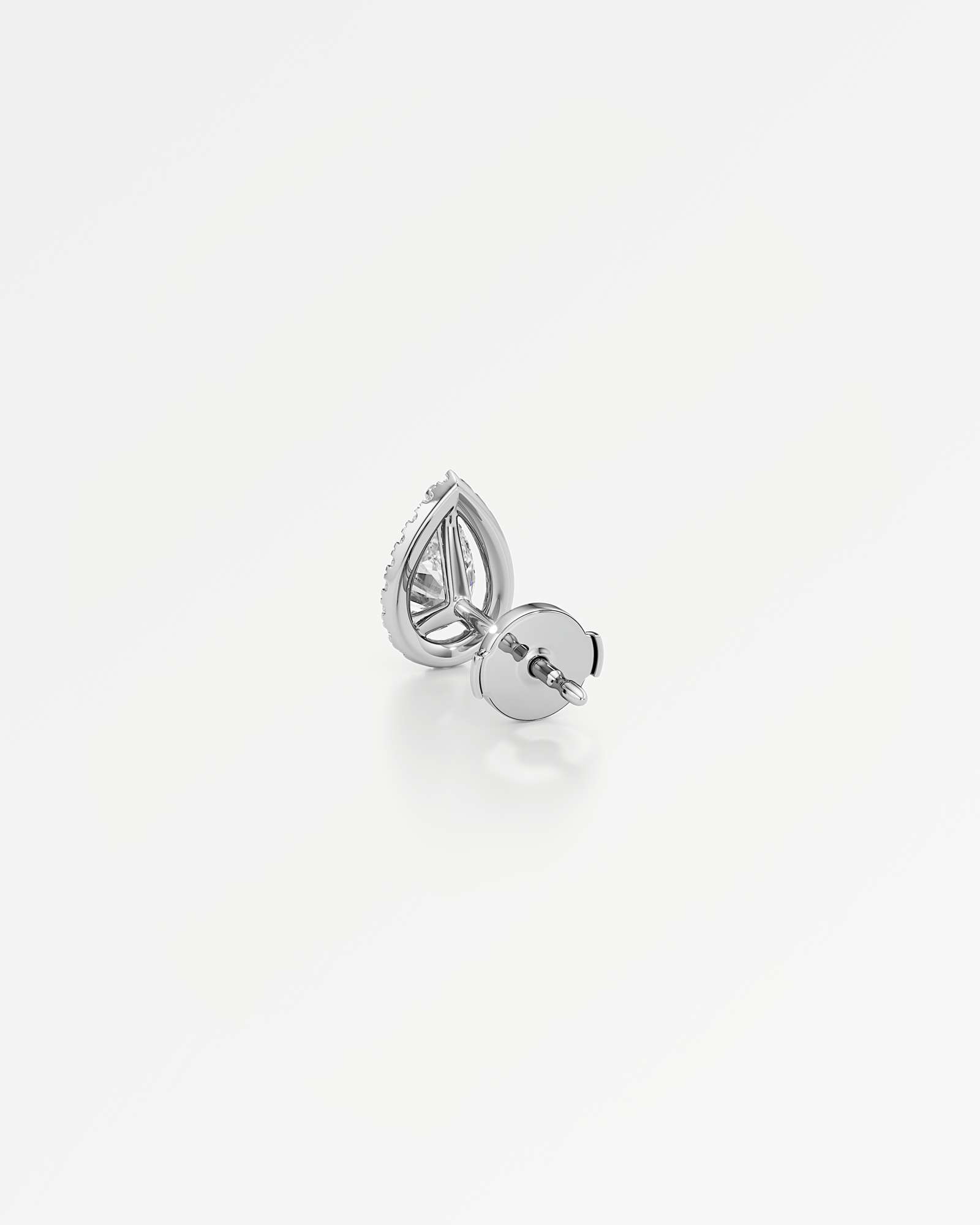 Verve Faye Diamond Stud Earrings, With 0.50 ct Pear Cut in 14K White Gold (1.20 ctw)