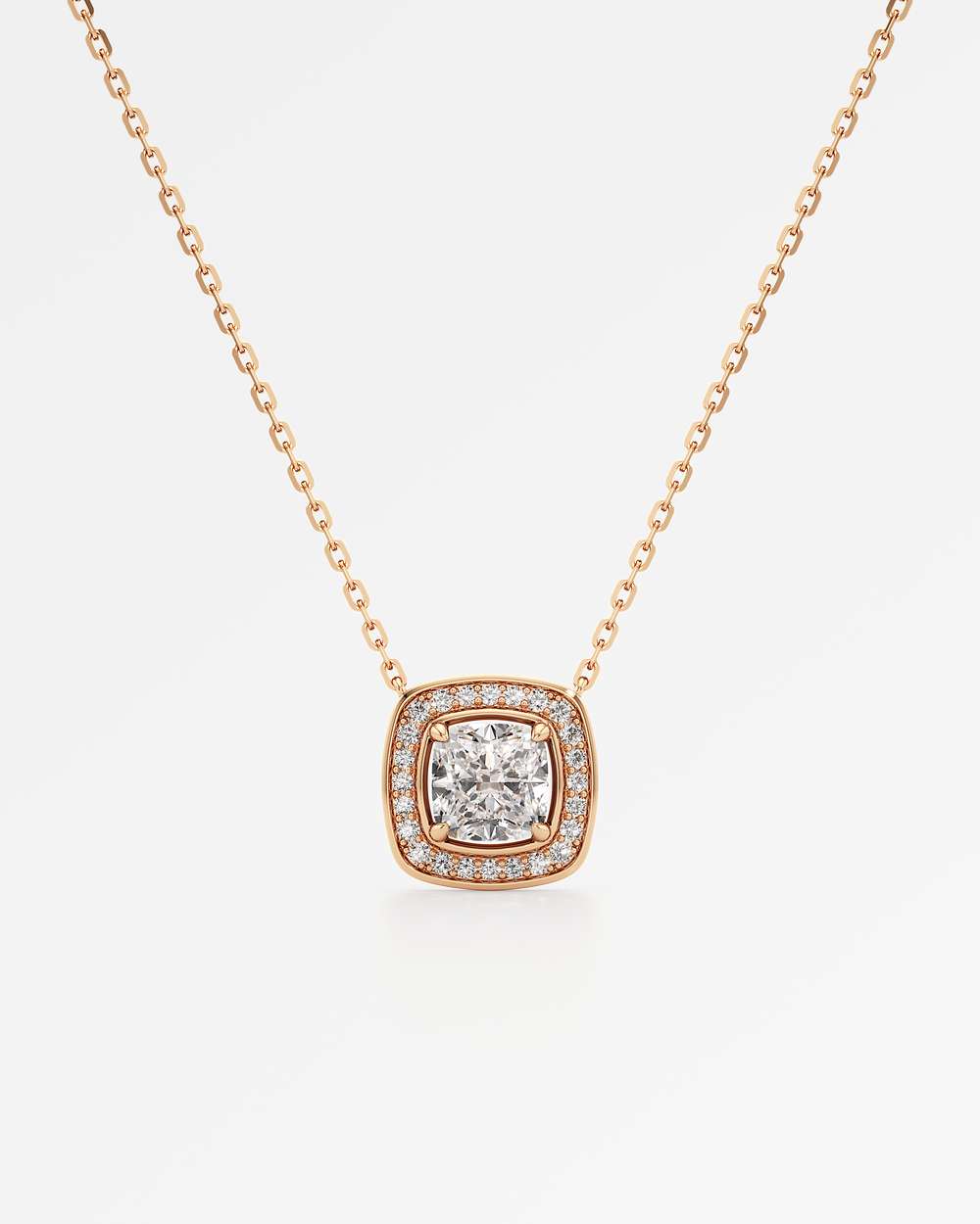 Celeste Diamond Halo Necklace