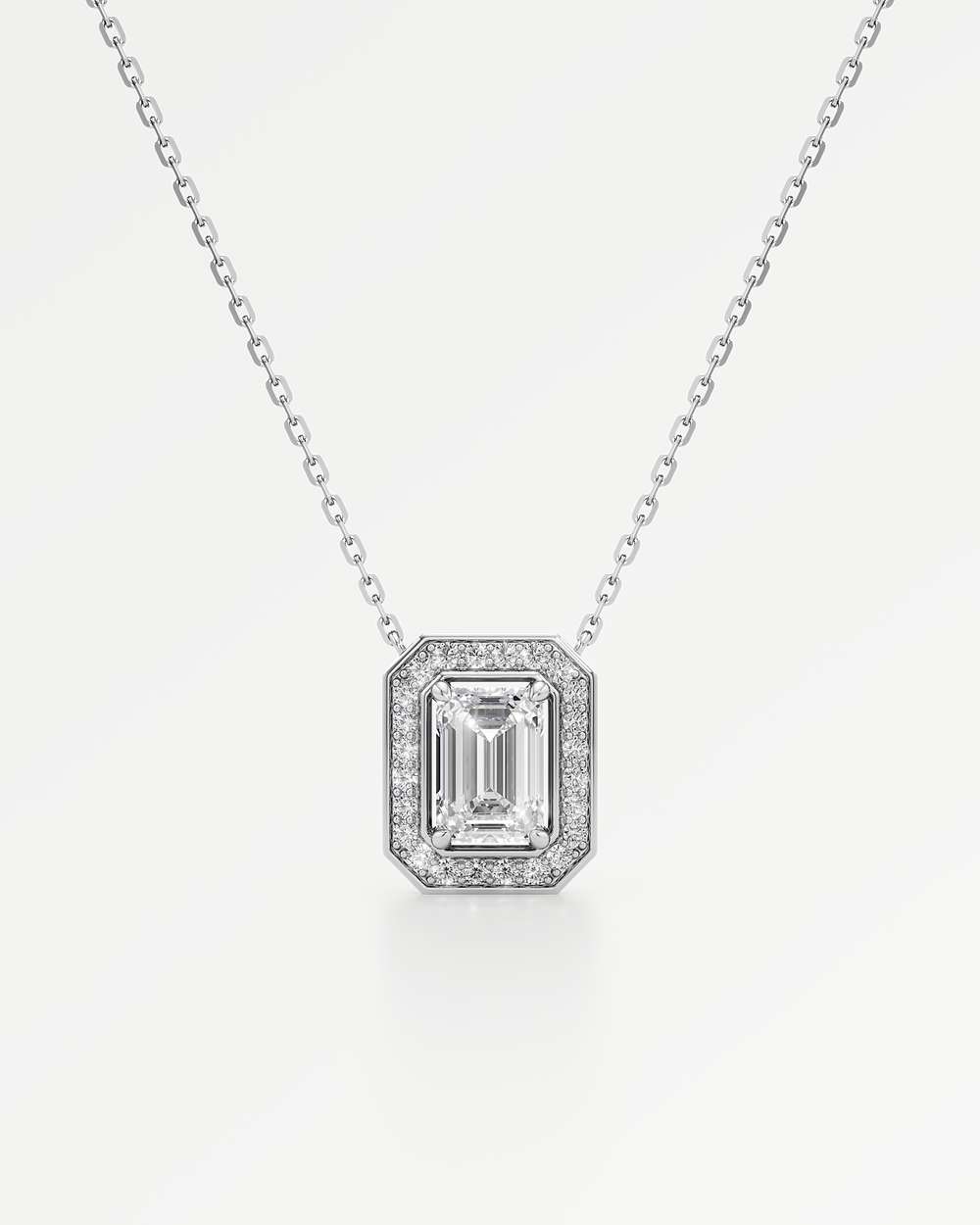 Celeste Diamond Halo Necklace