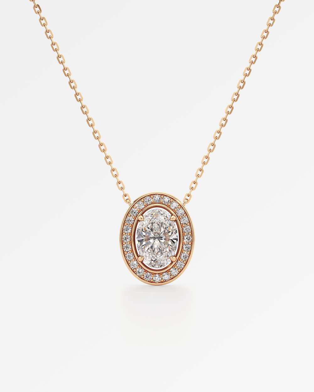 Celeste Diamond Halo Necklace