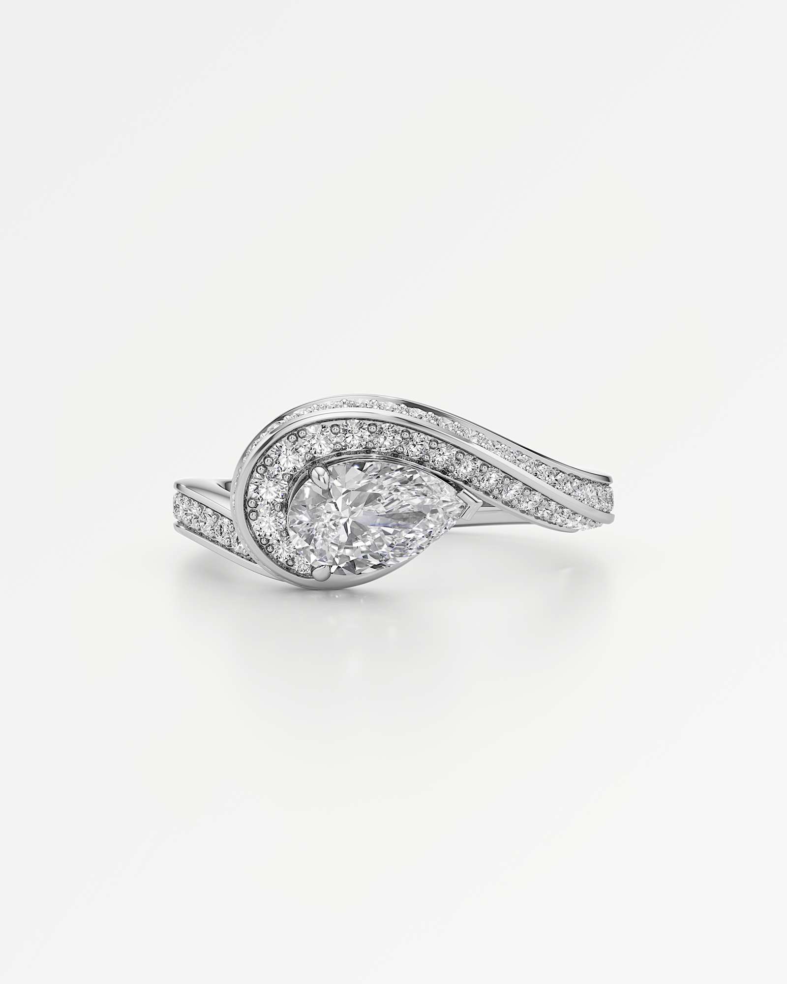 You Alizé Diamond Engagement Ring, With 0.75 ct Pear Cut in 14K White Gold (1.29 ctw)