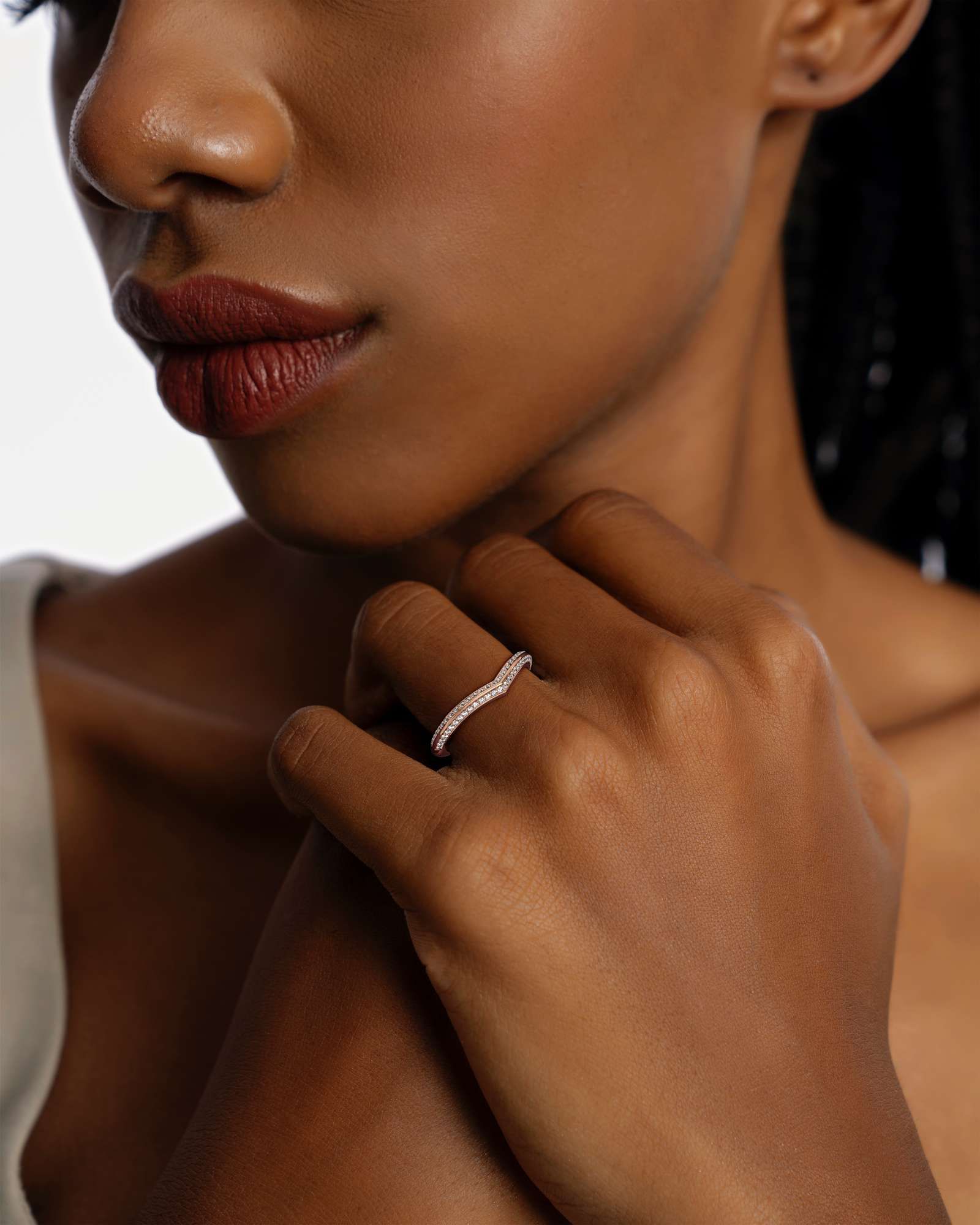 Velara Vera Pavé Diamond Wedding Band, in 14K Rose Gold (0.28 ctw)