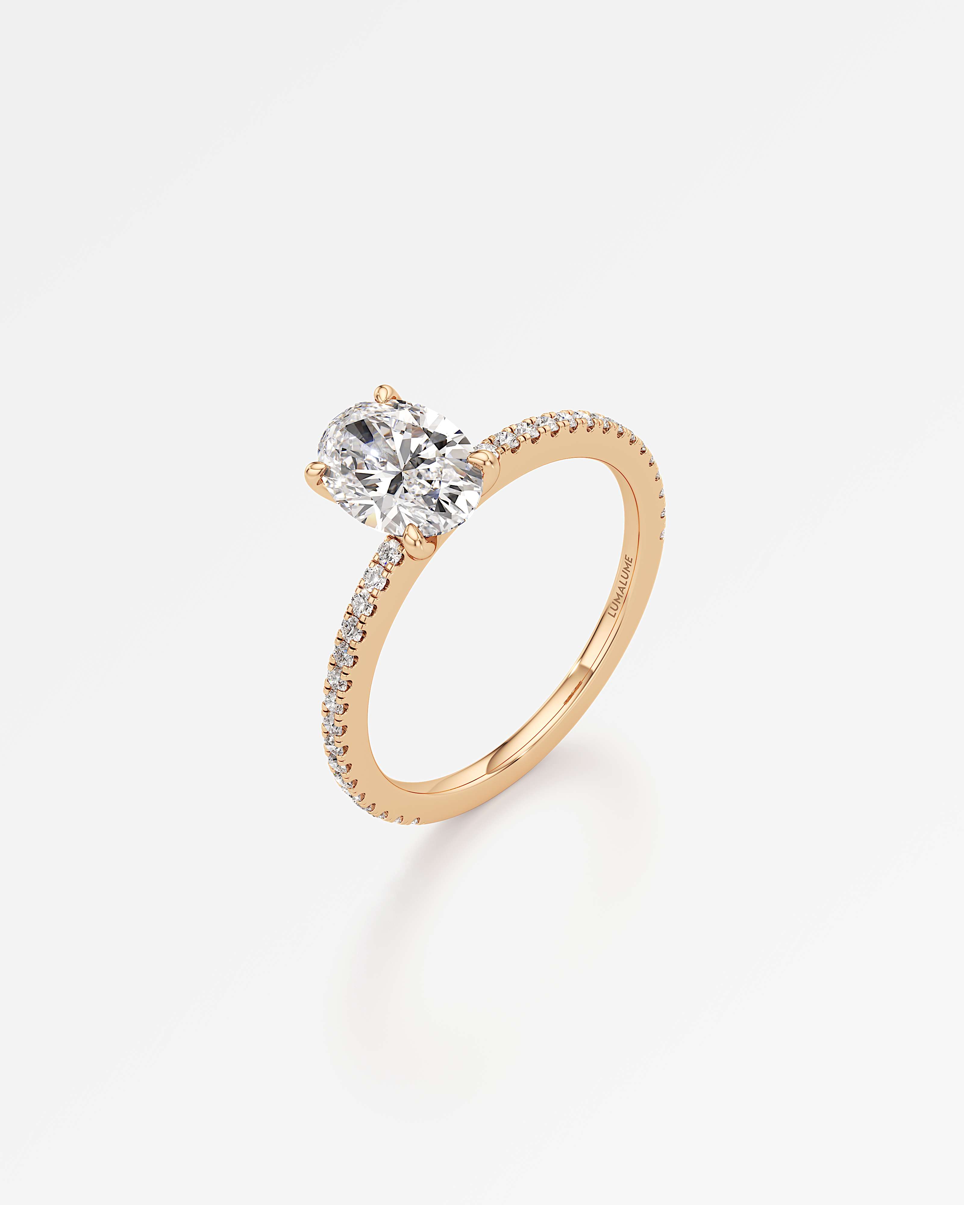 Verve Elin Solitaire Diamond Engagement Ring, With 1.00 ct Oval Cut in 14K Rose Gold (1.20 ctw)