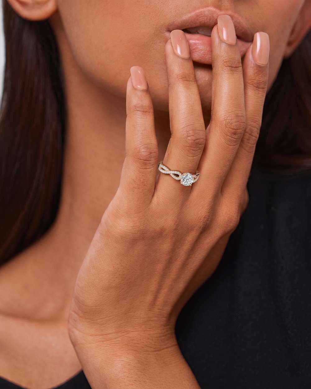 Alessia Hidden Halo Diamond Engagement Ring