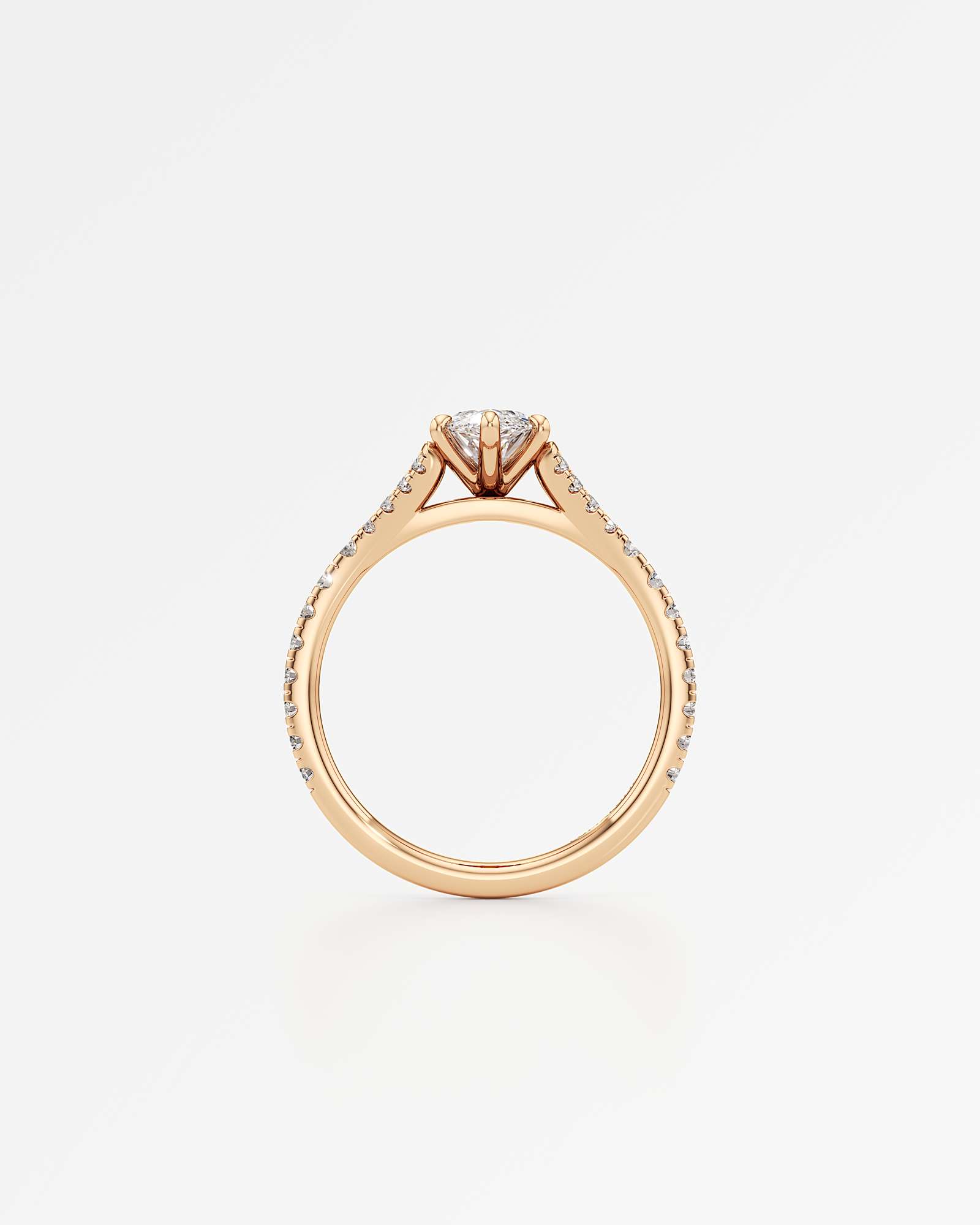 Verve Marisol Solitaire Diamond Engagement Ring, With 1.00 ct Marquise Cut in 14K Rose Gold (1.41 ctw)