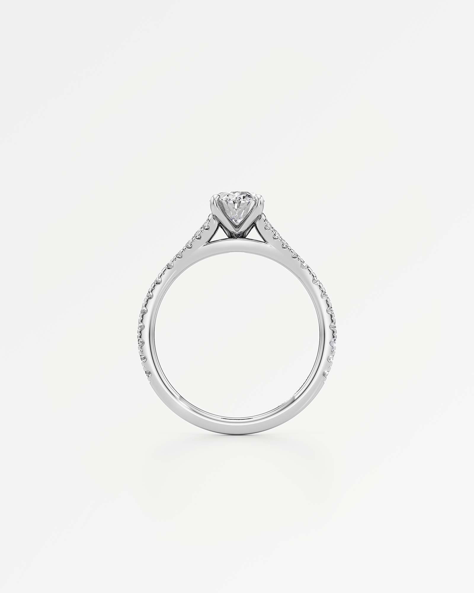 Verve Marisol Solitaire Diamond Engagement Ring, With 1.00 ct Oval Cut in 14K White Gold (1.41 ctw)
