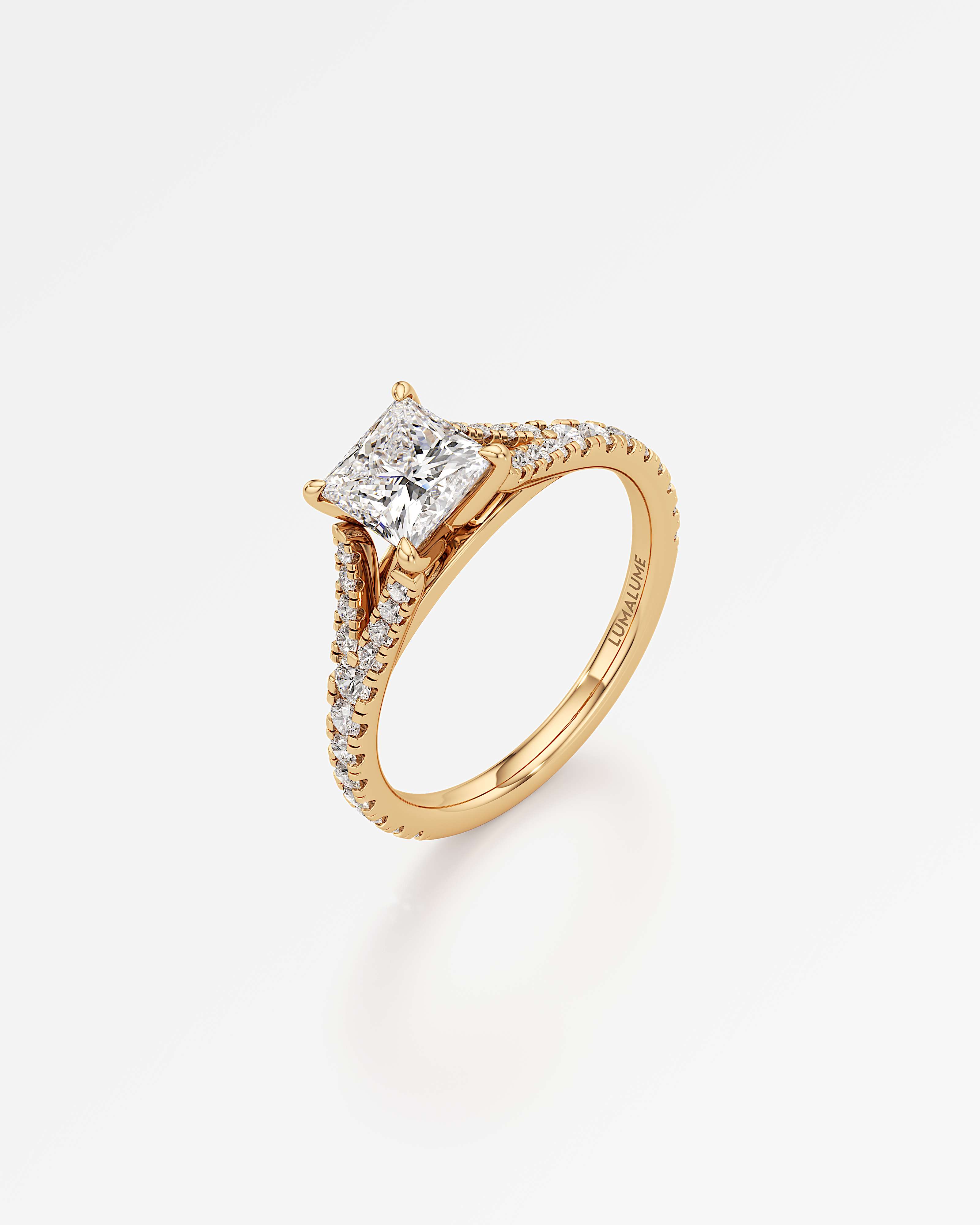 Verve Marisol Solitaire Diamond Engagement Ring, With 1.00 ct Princess Cut in 14K Yellow Gold (1.41 ctw)