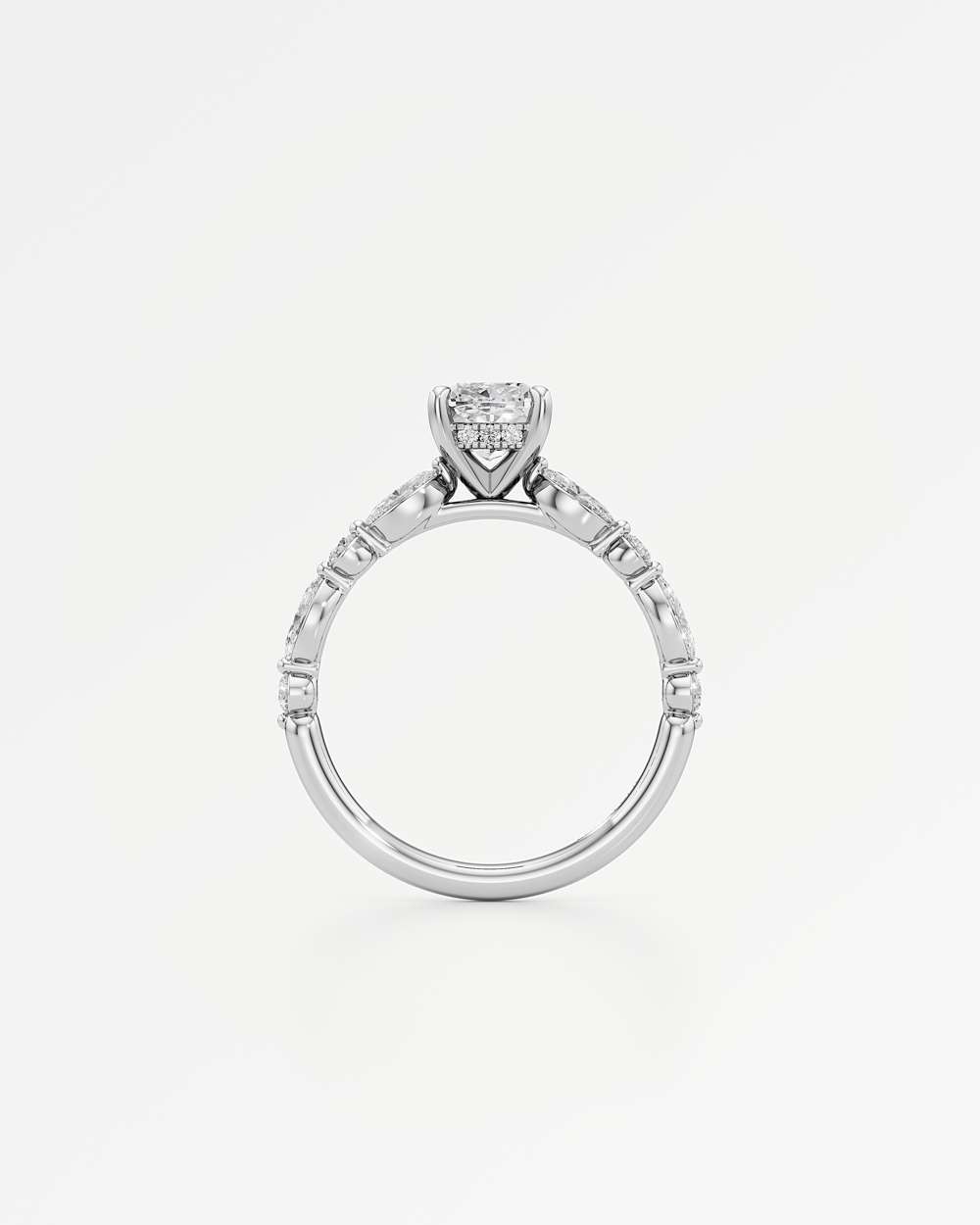 Zolaine Hidden Halo Diamond Engagement Ring
