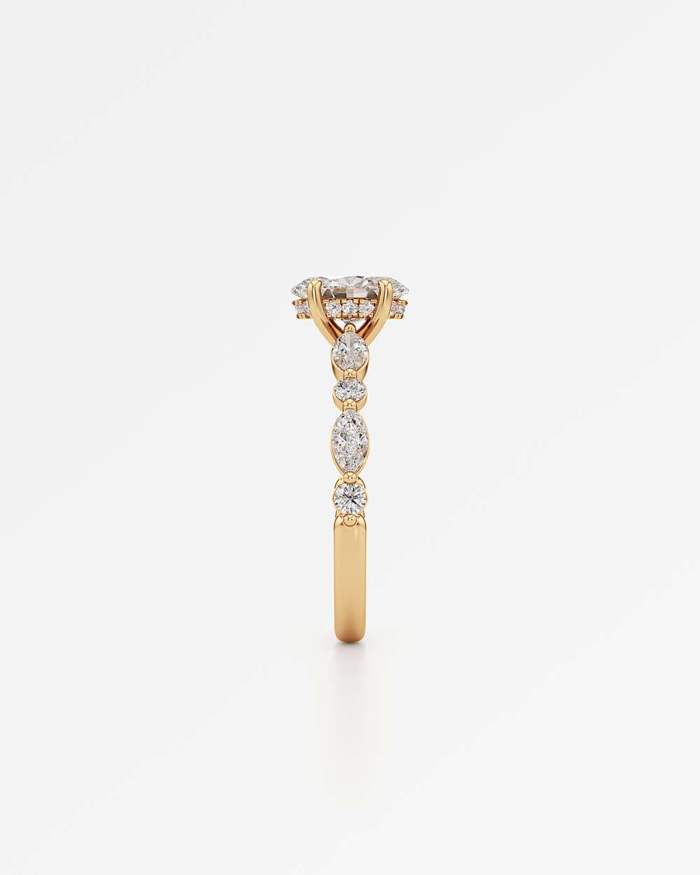 Zolaine Hidden Halo Diamond Engagement Ring